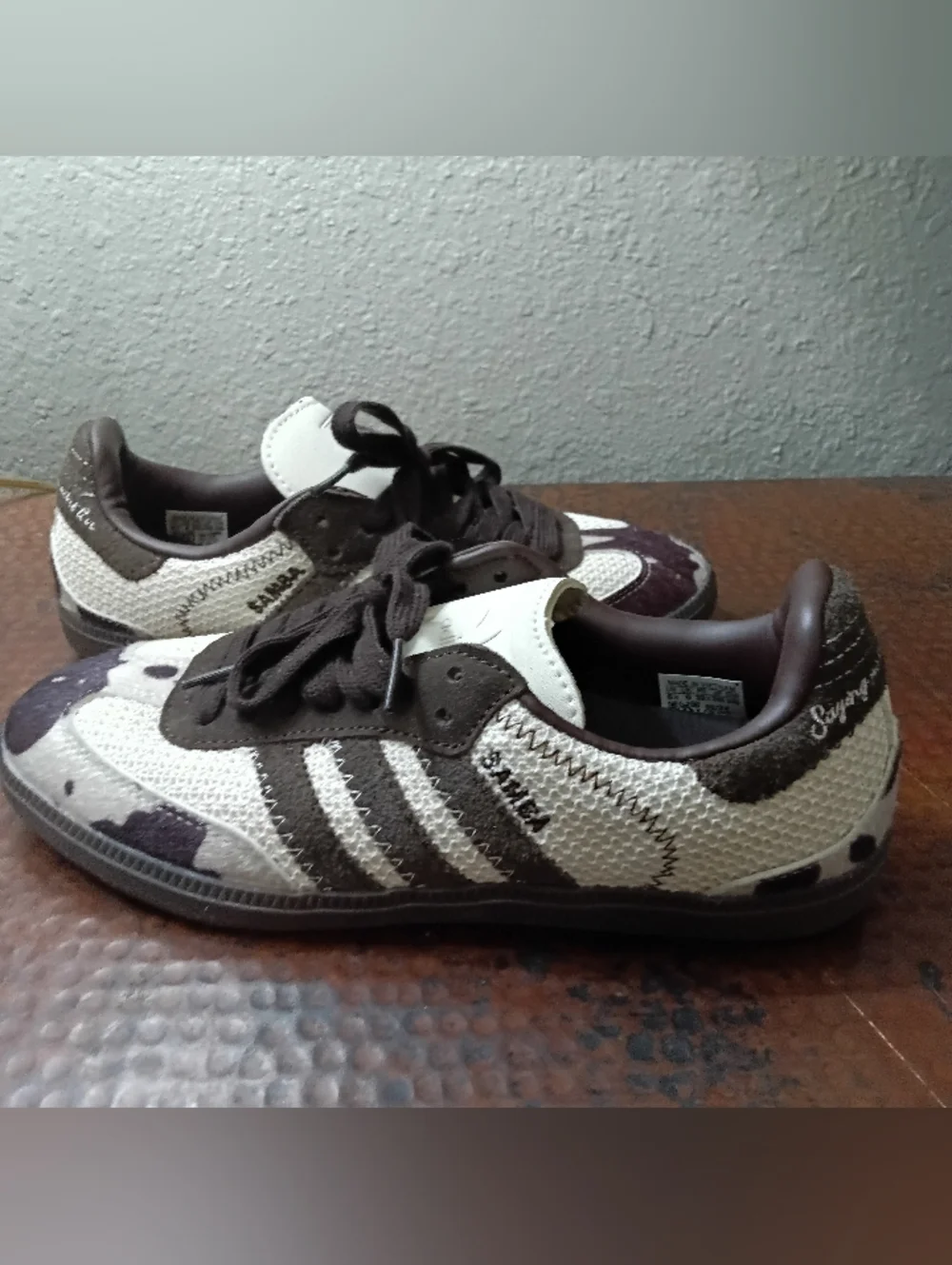 adidas Notitle x Samba Og Sz. 6.5 Brown Cow Print Unisex Sneakers - Picture 16 of 16